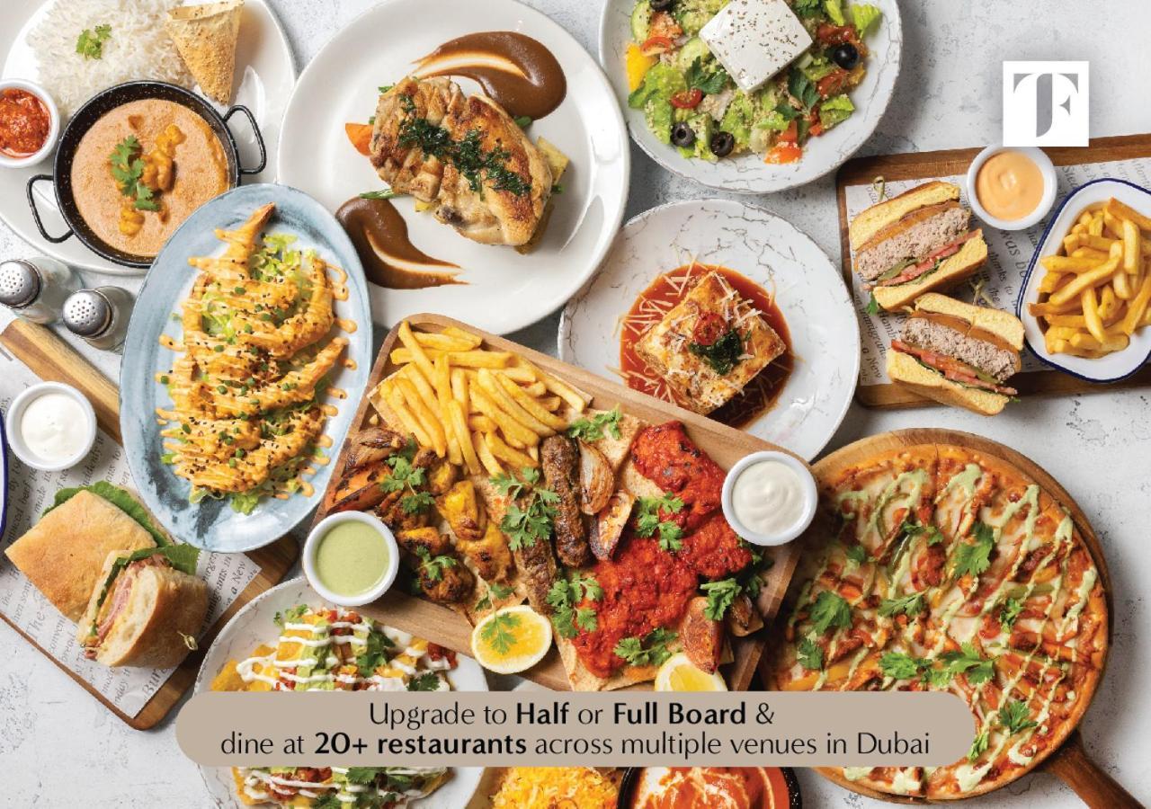 The First Collection Dubai Jumeirah Village Circle, A Tribute Portfolio Hotel By Marriott Exterior foto Upgrade to Half or Full Board & dine at 20+ restaurants across multiple venues in Dubai
